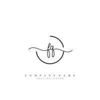 FQ Initial handwriting minimalist geometric logo template vector