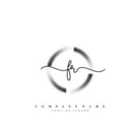 FR Initial handwriting minimalist geometric logo template vector