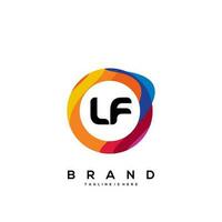 Letter LF gradient color logo vector design