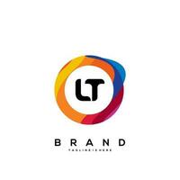 Letter LT gradient color logo vector design