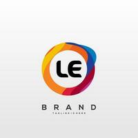 Letter LE gradient color logo vector design