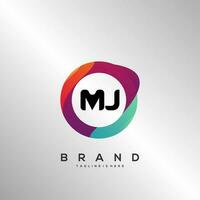 Letter MJ gradient color logo vector design