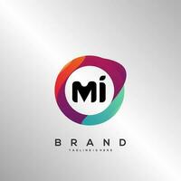 Letter MI gradient color logo vector design