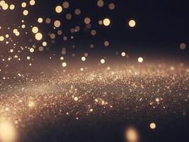 Abstract shiny light and gold particle background. . photo