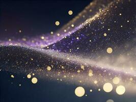 Abstract shiny light and gold particle background. . photo