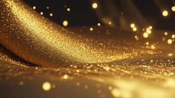 Abstract shiny light and gold particle background. . photo