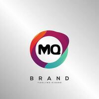 letra mq degradado color logo vector diseño