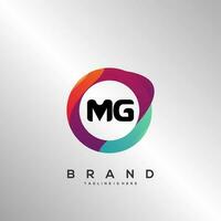 Letter MG gradient color logo vector design