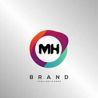 Letter MH gradient color logo vector design