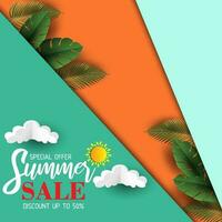 Abstract summer sale bakground for banner, and brochure or social media post vector