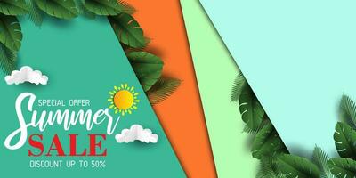 Abstract summer sale bakground for banner, and brochure or social media post vector