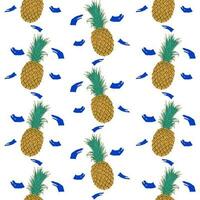 unique abstract summer pineapple fruits seamless pattern background vector