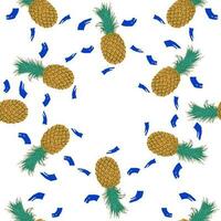 unique abstract summer pineapple fruits seamless pattern background vector