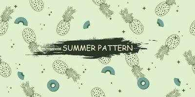 unique abstract summer pineapple fruits seamless pattern background vector