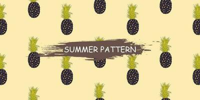 unique abstract summer pineapple fruits seamless pattern background vector