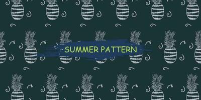 unique abstract summer pineapple fruits seamless pattern background vector