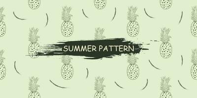 unique abstract summer pineapple fruits seamless pattern background vector