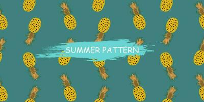 unique abstract summer pineapple fruits seamless pattern background vector