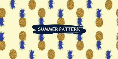 unique abstract summer pineapple fruits seamless pattern background vector