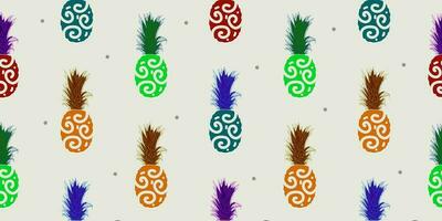 unique abstract summer pineapple fruits seamless pattern background vector