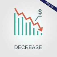 decrease flat icons eps file vector