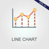 line chart flat icons eps file vector