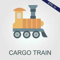 cargo train flat icons eps file vector