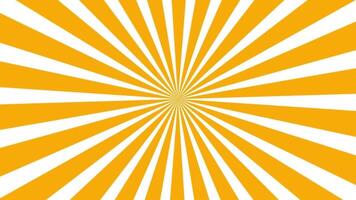 Sunburst rotate video moving circle background loop orange and white