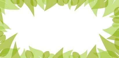 Vector illustration of a summer background with green leaves.  Blank for a postcard, card or design.