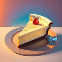 3D Rendering Realistic Cheesecake. Generative AI photo