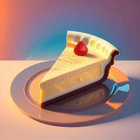 3D Rendering Realistic Cheesecake. photo