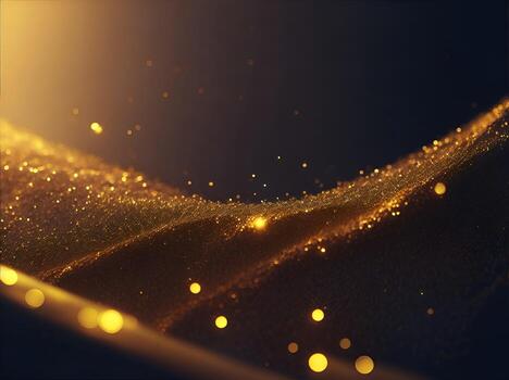 Abstract shiny light and gold particle background. . photo