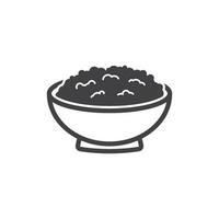 rice bowl and chopsticks icon vector