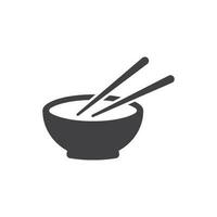 bowl and chopsticks icon vector