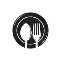 spoon and fork icon vector