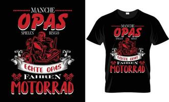 mancha opas juego bingo echado opas fahren motorrad t camisa diseño. motor bicicleta t camisa diseño. vector