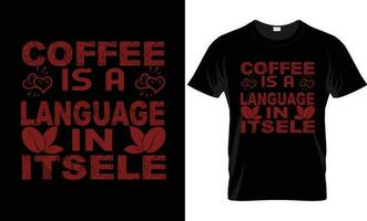 tipografía café t camisa diseño vector