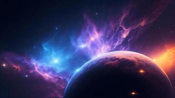Nebula Galaxy Background. Cosmos Clouds And Beautiful Universe Night Stars. photo