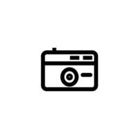 old camera vector illustration. icon linear design