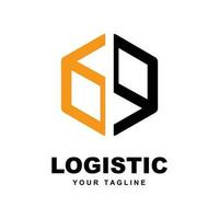 logístico empresa logo vector con eslogan modelo