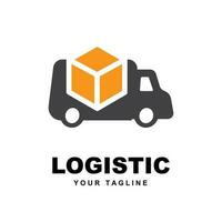 logístico empresa logo vector con eslogan modelo