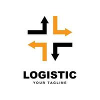 logístico empresa logo vector con eslogan modelo