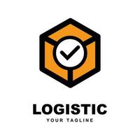 logístico empresa logo vector con eslogan modelo