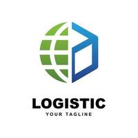 logístico empresa logo vector con eslogan modelo