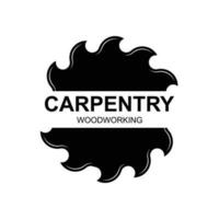 Vintage wood carpentry logo vector