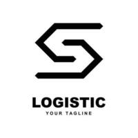 logístico empresa logo vector con eslogan modelo