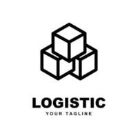 logístico empresa logo vector con eslogan modelo