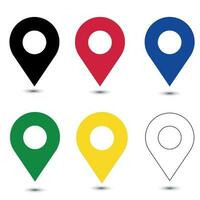 Set map point icons. Map pin sign location icons. Vector illustration.