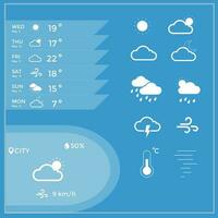 clima, meteorología, pronósticos, icono, móvil aplicación vector