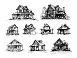 House Sketch Hand Drawing Style Illustration vector